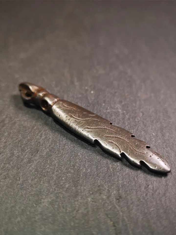 Gandhanra Vintage Tibetan Buddhism Amulet,Fire Vajra Sword of Wisdom Buddha Manjushri, Made of Cold Iron,2.8"