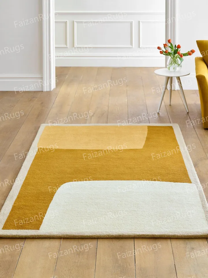 Buy 8x10 Antique Cut-Pile Mustard Color Hand Tufted Rug 100% Wool For Living Room, Bed Room, Kids Room In Any Size 10x14,10x12,9x12,8x10,6x9