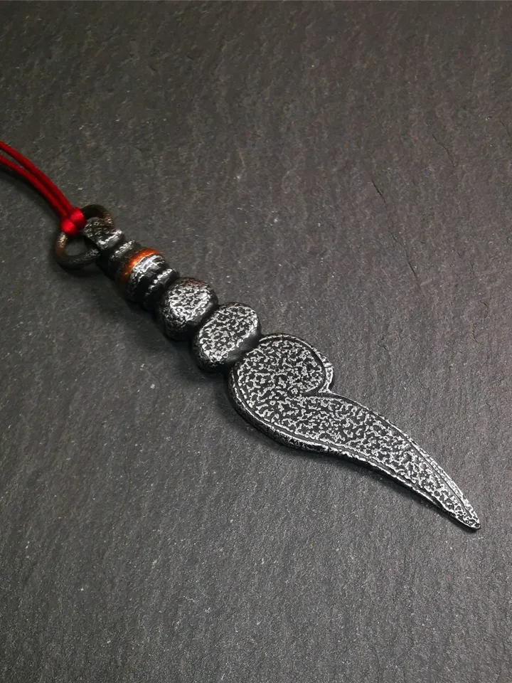 Gandhanra Tibetan Shankha Amulet ,Conch Pendant,Made of Cold Iron,3.15&quot;