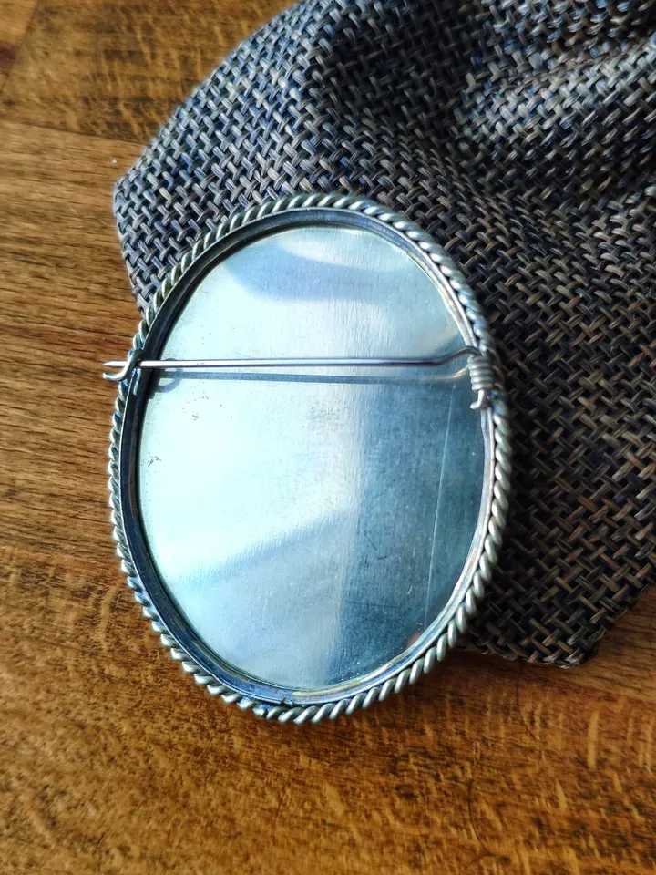 Brooches for women: Lonely solitary tree near snowy river on pearl brooch • aesthetic handmade jewelry • winter cute accessory for girl