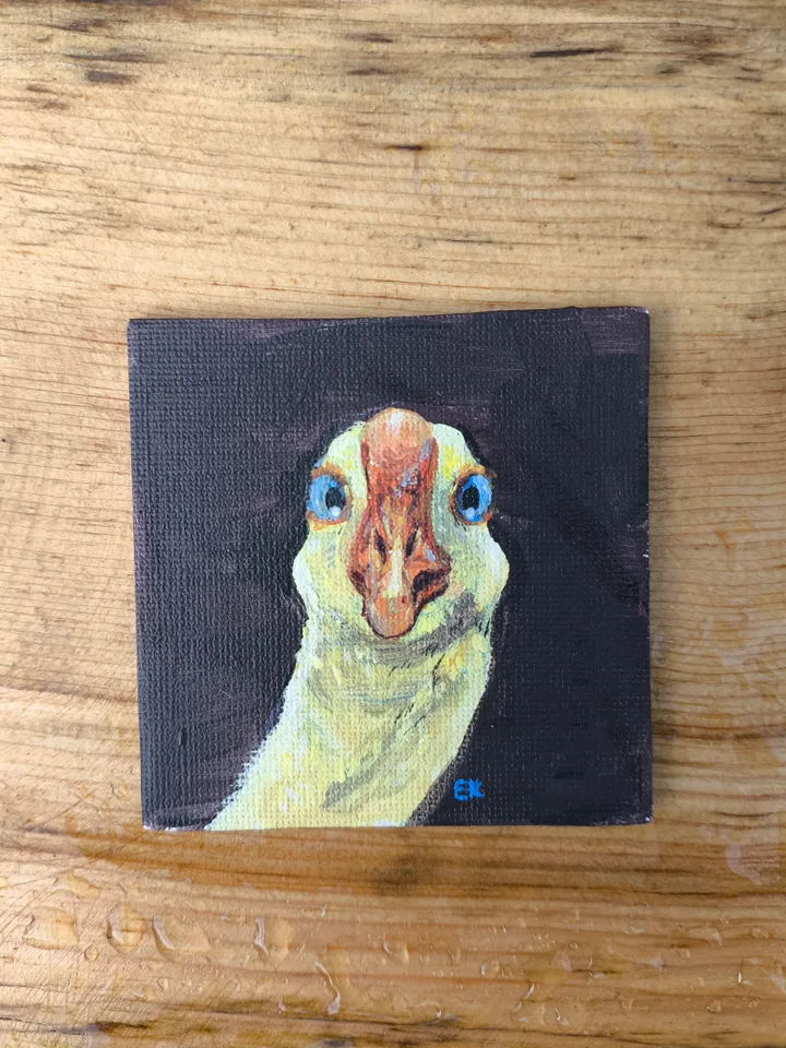 Portrait of a goose canvas on magnet kitchen decor