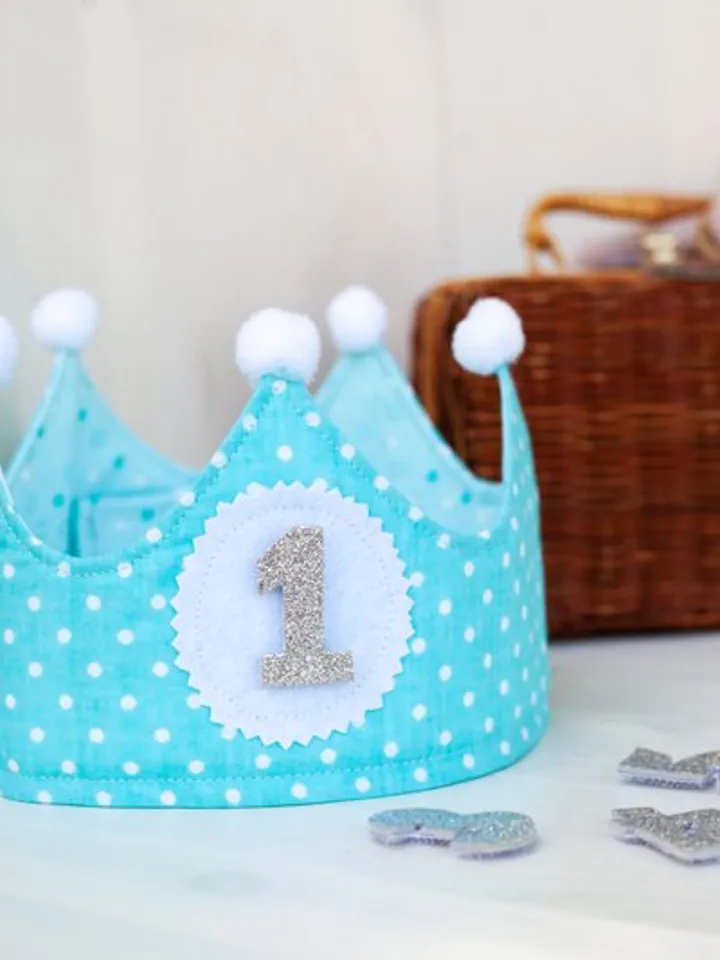 Baby Crown, Blue Play Crown, Pretend Play Crown, Party Hat, 1st Birthday Crown
