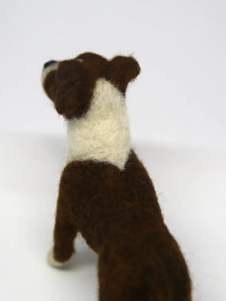 Needle felted Dog Pattern Dog Tutorial Wool Felt Book Needle Felting Animals Tutorial Pet Plush Pattern Felt Toy Staffordshire Terrier