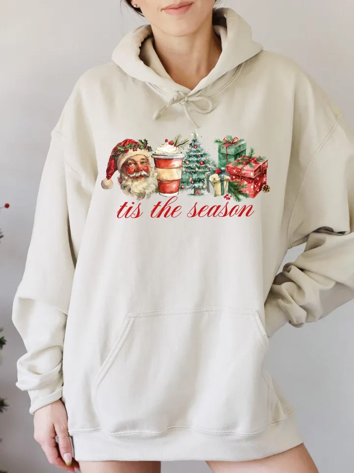 Retro Christmas png, Tis the Season Png, Santa Claus png, Watercolor Christmas png, Christmas sublimation, Merry Christmas, Christmas vibes