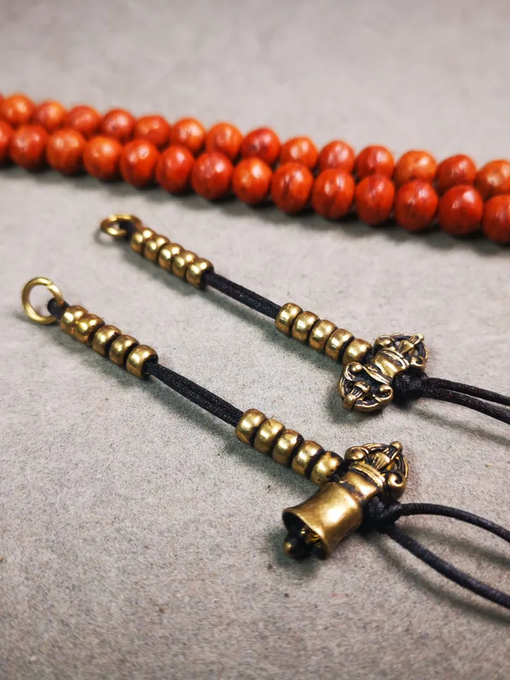 Gandhanra Handmade Tibetan Buddhist Mala Counters,Prayer Bead Counters,with Dorje and Vajra Pendant,Made of Brass