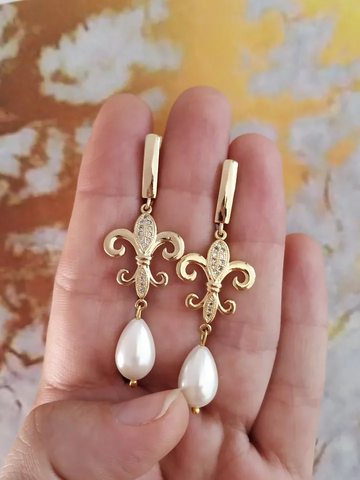 Swarovski Crystal Pearl Wedding Earrings Vintage style Bridal Earrings Gatsby Bridal Jewellery Art Deco Earrings Swarovski Bridal Earrings