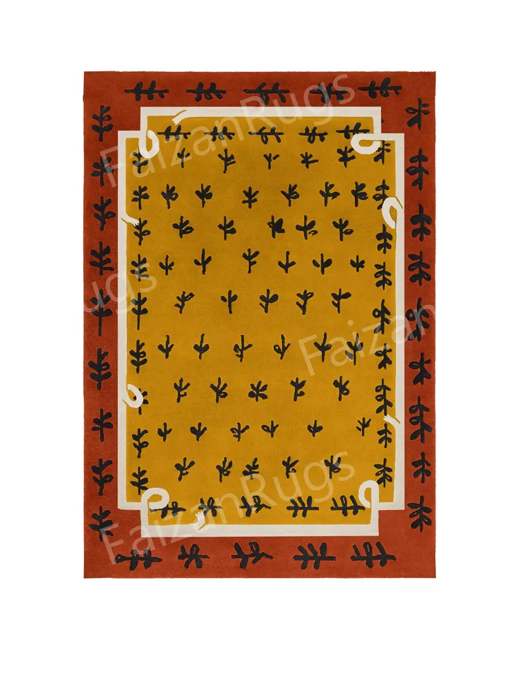 Buy 8x10 Stunning Yellow Quality Rug | Hand Tufted Modern Rug | Handmade NZ Wool Rug | Large Area Rugs for Bedroom | Living Room | Dining