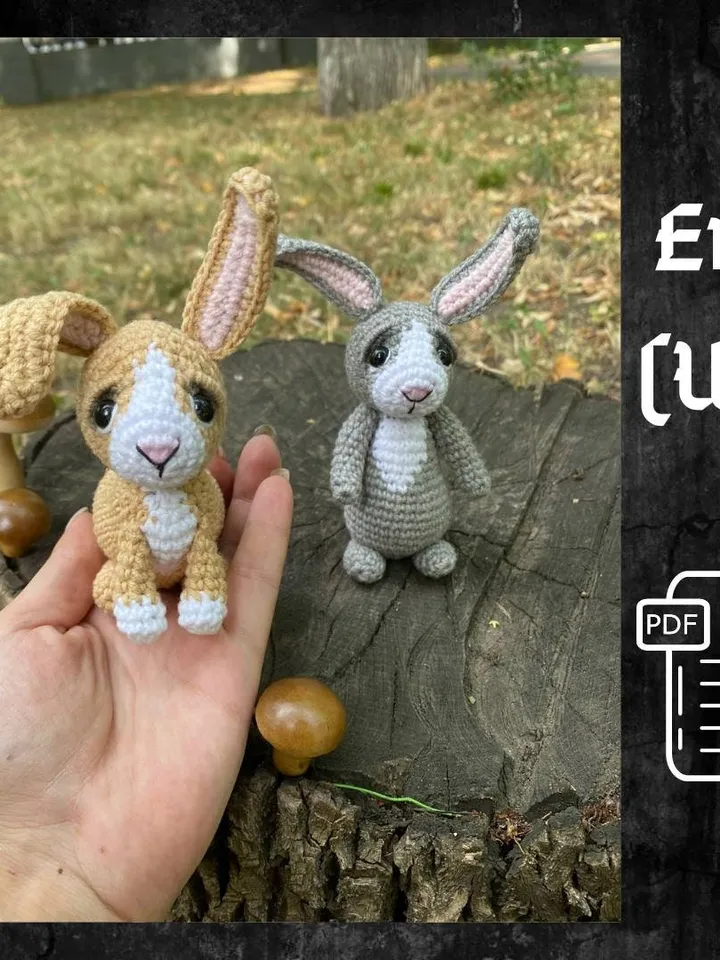 PDF Rabbit Crochet pattern, Crochet SET Animal Pattern, Crochet bunny, Amigurumi baby toy, Crochet Cute bunny Amigurumi, realistic amigurumi