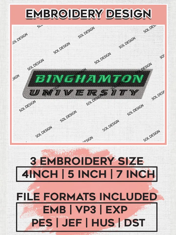 NCAA Binghamton Team Logo embroidery designs, NCAA Binghamton Bearcats Logo Machine embroidery files, NCAA Team Logo embroidery designs, NCAA Game Day Machine embroidery designs, Digital Download