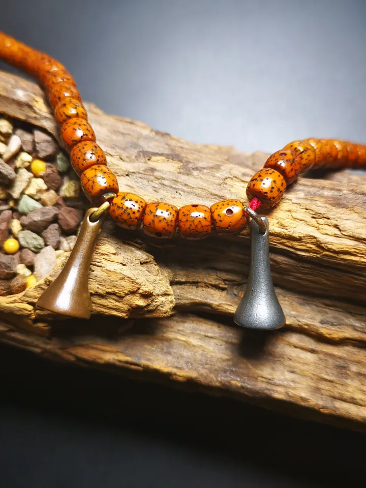 Gandhanra Handmade  Mala Counter Pendant,Stupa TsaTsa Bead, Prayer Beads Accessories,Made of Cold Iron