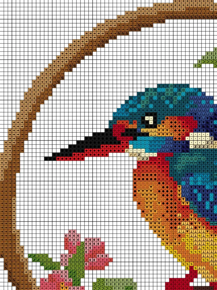 Cross stitch pattern PDF, Kingfisher 001