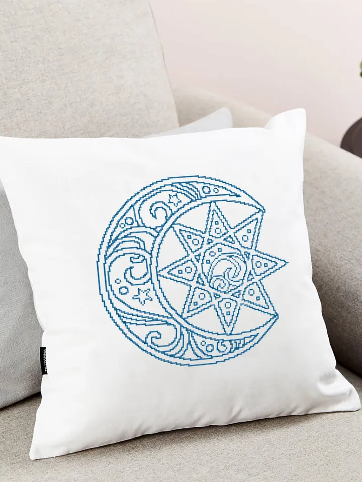 Mandala set cross stitch pattern download PDF, Christmas moon cross stitch chart, Mandala digital PDF, Monochrome mandala embroidery #S18