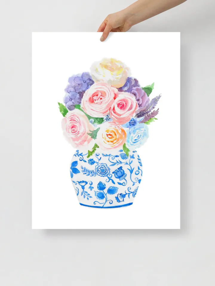Chinoiserie Wall Art Traditional Chinese Blue And White Vase Art Room Decoration Home Decor Digital Download Ginger Jar Art Asian Art Print