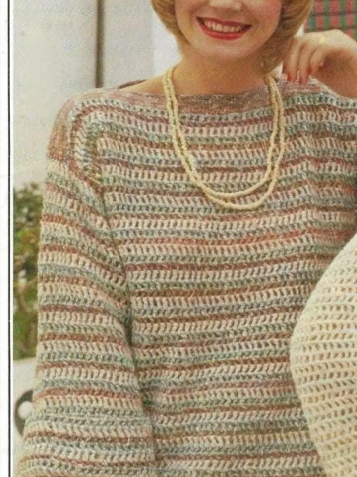Sweater pattern, mesh summer simple sweater pattern pdf, lace sweater crochet pattern, instant download