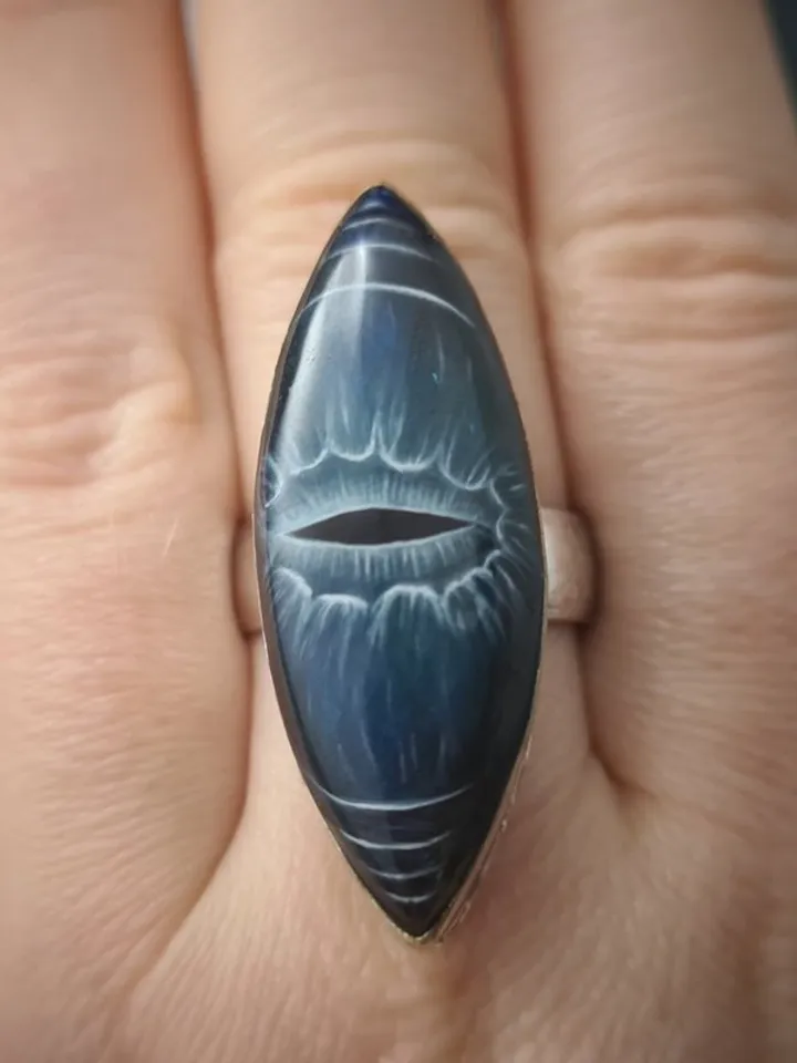 Evil eye ring Labradorite ring Dragon eye ring Aaa large labradorite ring