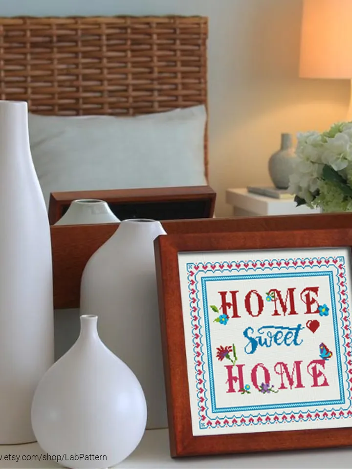 Home Sweet Home Cross stitch pattern | Embroidery Pattern | Instant Download | Embroidery Designs