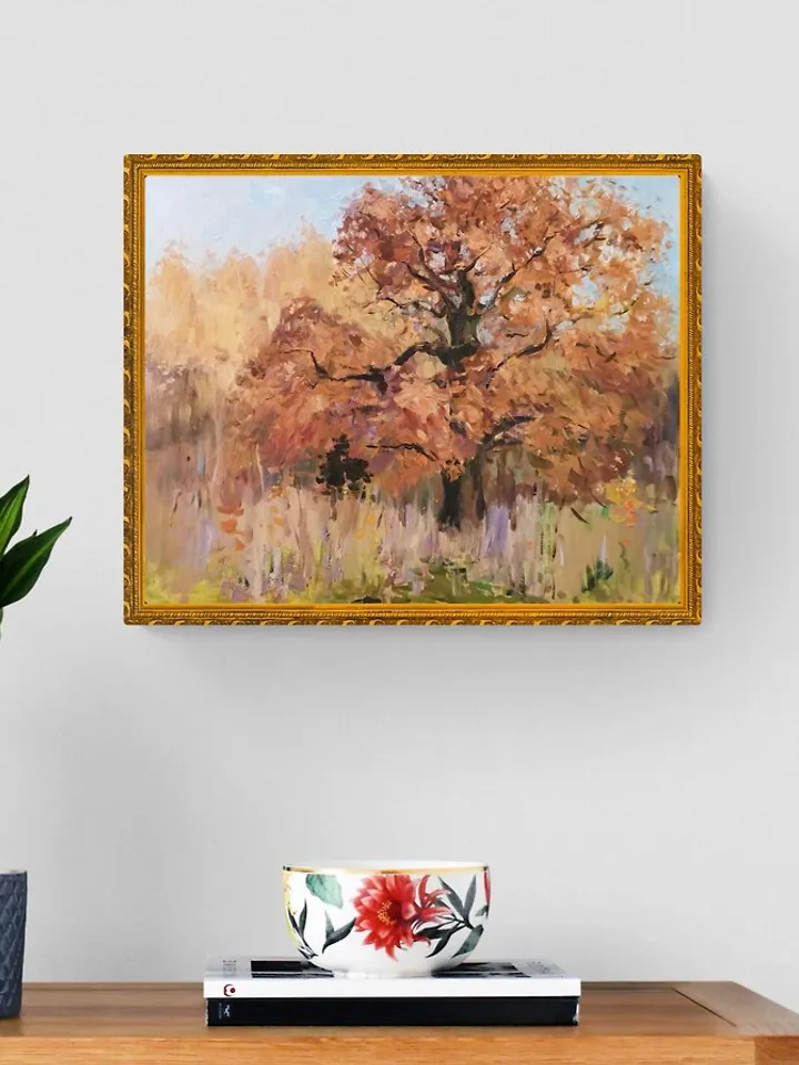 Oak Painting Fall Tree Original Art Oil Painting Landscape Canvas Art