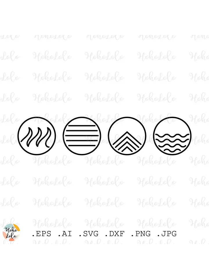 Four Elements Svg, Magic Symbols, Four Elements Cricut, Four Elements Silhouette