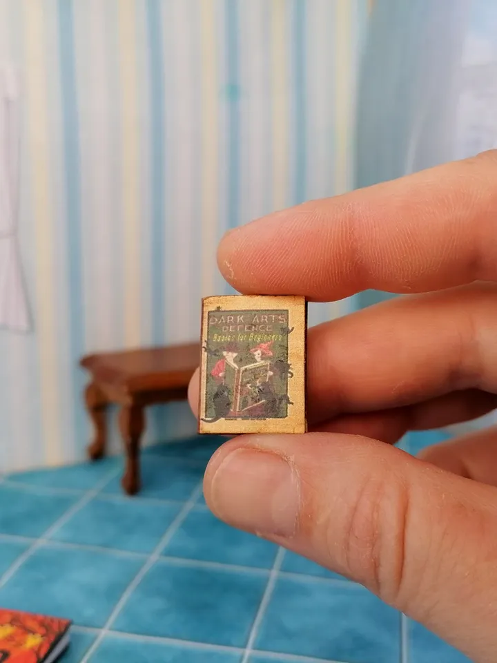 Dollhouse book set in 1:12 scale. Handmade.