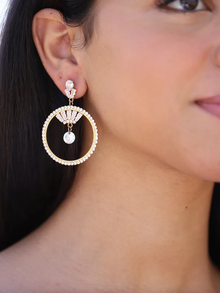 Art Deco Hoop Wedding Earrings, Swarovski Bridal Earrings, Bridesmaid Gift, Boho Wedding Earrings, Boho Wedding Earrings, Vintage Jewelry