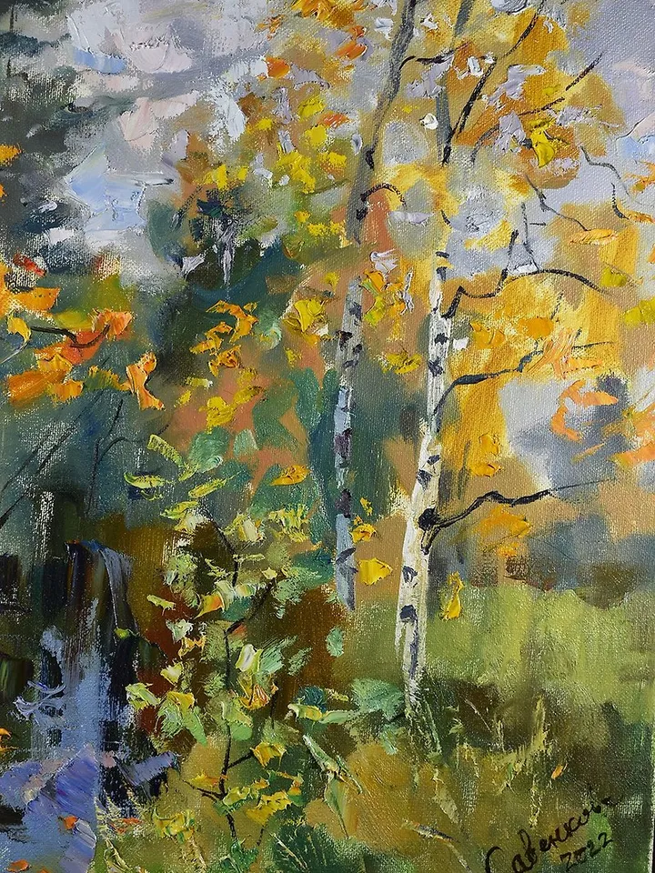 Autumn Painting Nature Landscape Impressionism Tree Original Art Plein Air