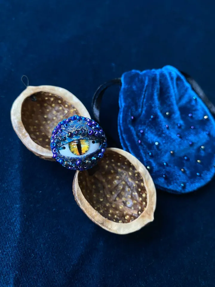 Gothic Yellow Eye Dragon Brooch, Yellow Eye Brooch