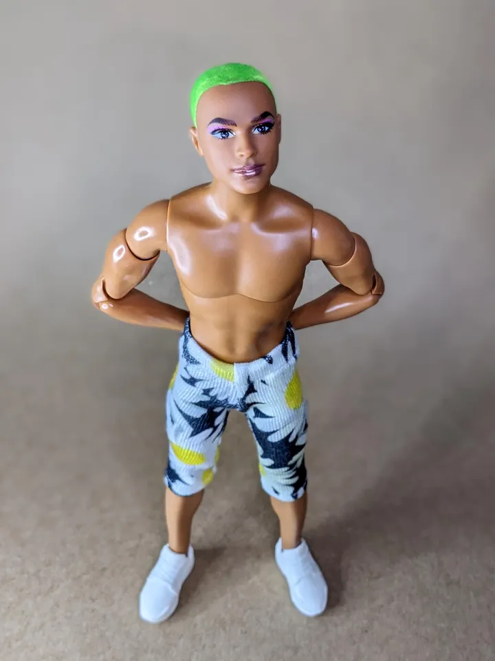 Floral printed elastic long shorts for for 12 inch fashion male dolls