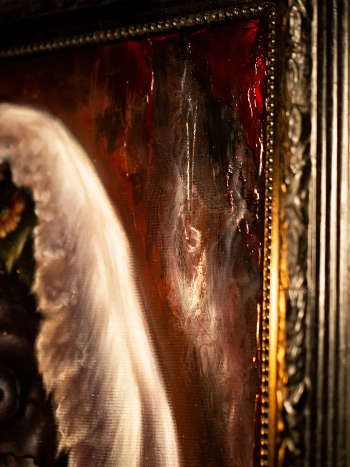Original oil painting Resident Evil Angie with a frame