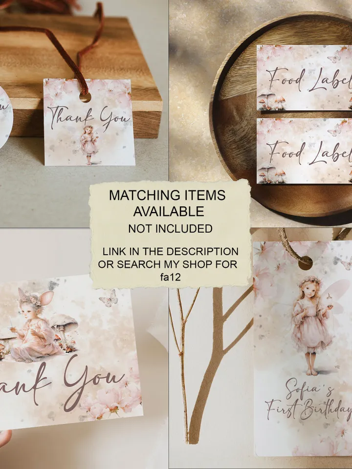 Editable Fairy Birthday welcome banner template Fairy Floral Birthday Magical Enchanted Fairy Birthday Pixie Fairy banner Magical fa12