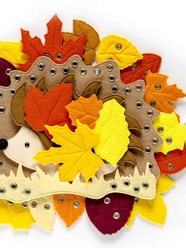 Autumn Hedgie, Fall toy, Lacing from felt, PDF and SVG Pattern and Tutorial