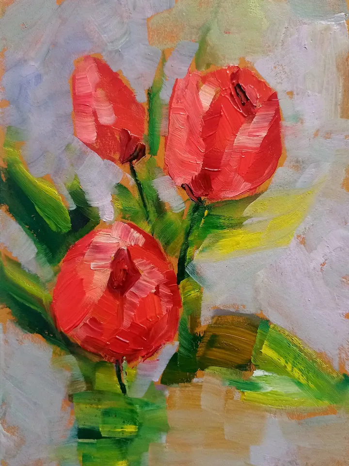 Tulip Original Painting Flowers Art Oil Painting tulips Original Art Floral Oil Canvas tulip Art Spring Art Flower Wall Art tulip Impasto