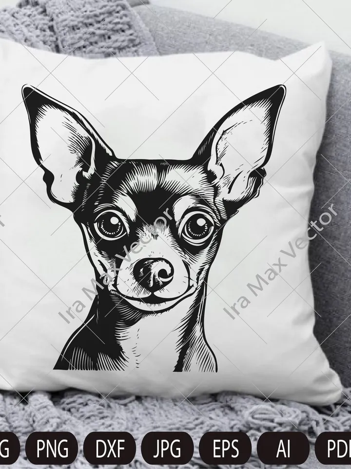 Toy Terrier svg, Toy Terrier svg file , Toy Terrier printable tshirt design, Toy terrier head svg, Toy terrier face svg, Toy terrier print