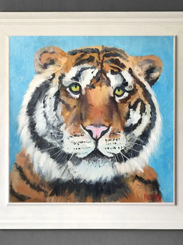 Tiger Original Art Predator Oil Painting Tiger Wall Art