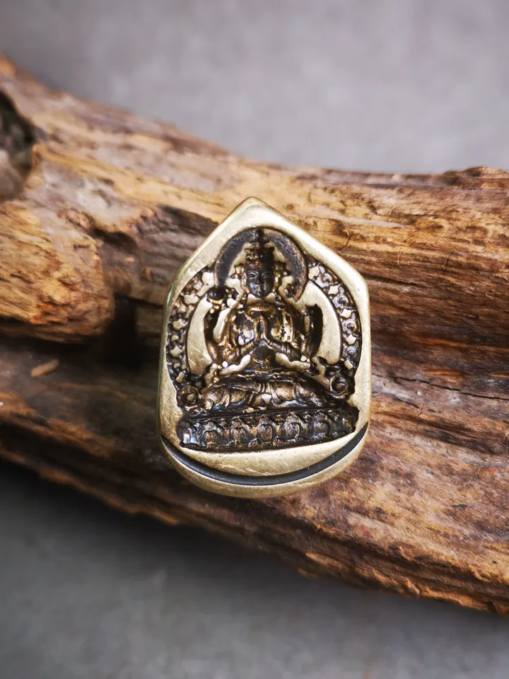 Gandhanra Old Tibetan Buddha Statue Tsa Tsa Mold Amulet,Chenrezig,Copper Mould For Making Clay Buddha Statue, DIY Tsha Tsha Statue,Pendant