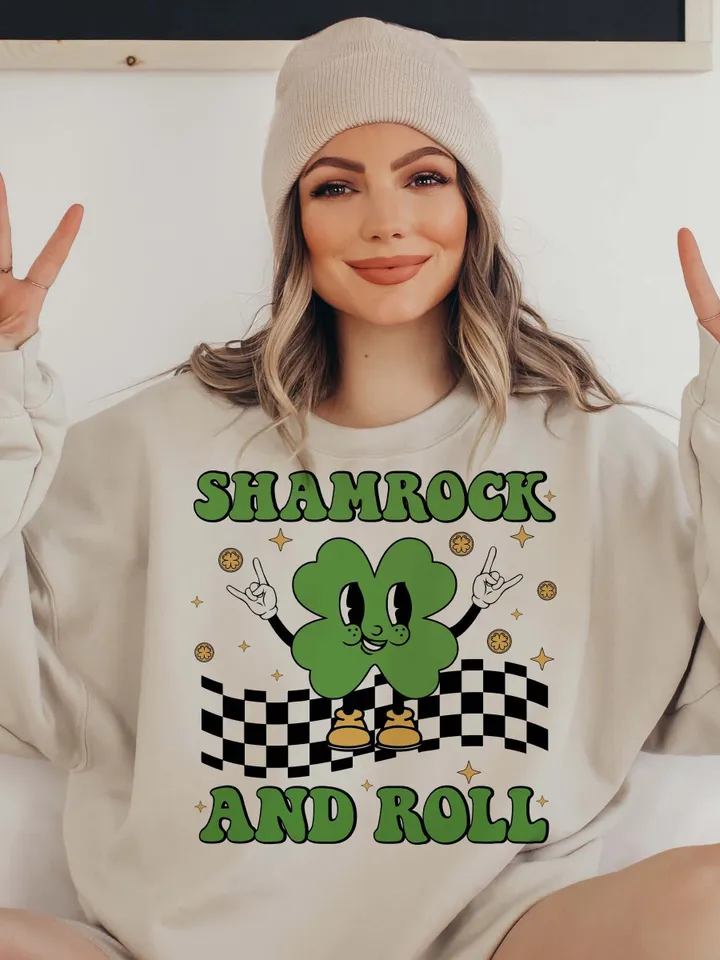 Shamrock And Roll Svg, Retro St Patricks Svg, Funny St Patricks Day Svg, St Patricks Day Svg, St Pattys Day Svg, St Patricks Day Shirt