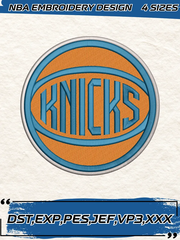 New York Knicks Logo Embroidery Designs,NBA Logo Embroidery Files, Machine Embroidery Design File, 4 Sizes,Digital Download