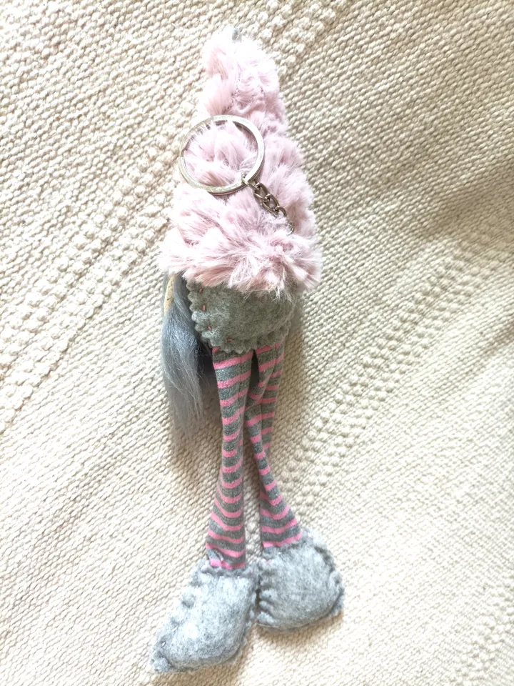 Flaffy plush gnome bag charm