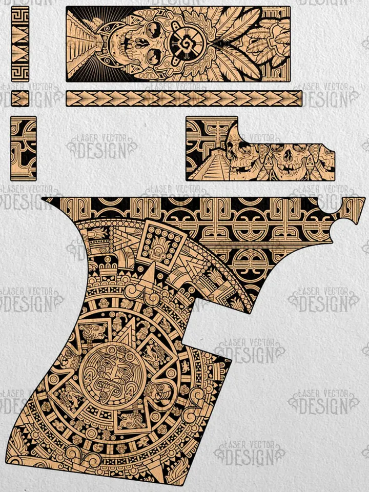 VECTOR DESIGN Glock 27 gen 3 Aztec calendar