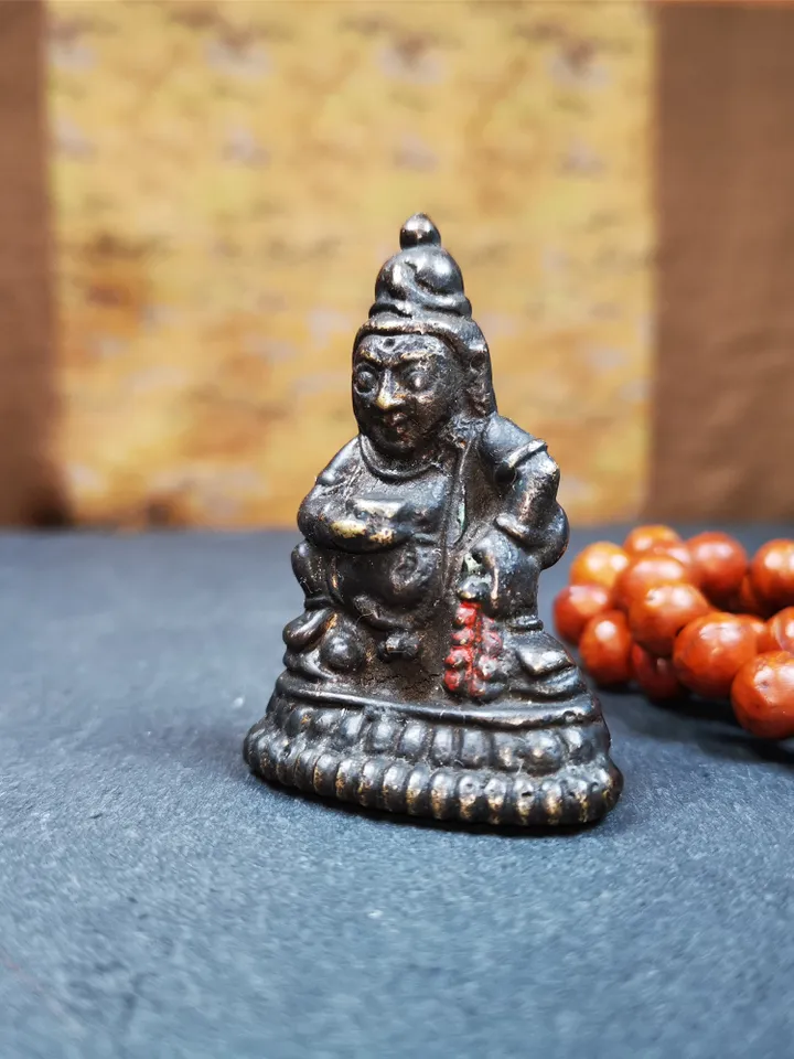 Gandhanra Acient Tibetan Statue Yellow Jambhala(Dzambhala) ,80 Years Old