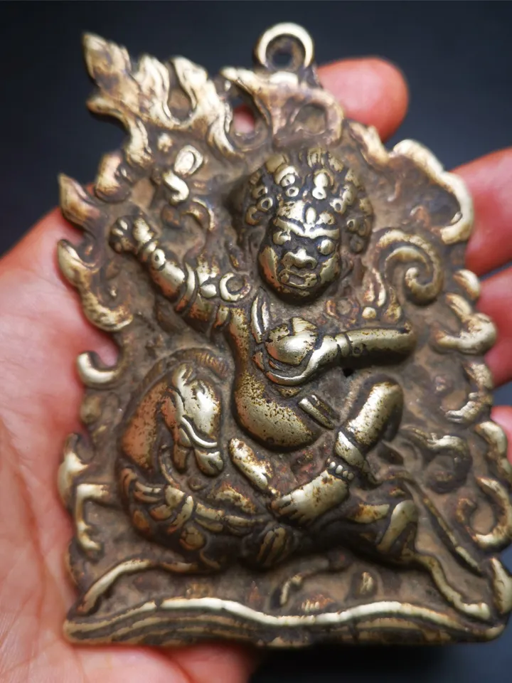 Gandhanra Antique Tibetan Buddhist Protective Figurine ,Palden Lhamo, Wrathful Deity of Glorious Goddess, Wisdom Protector-100 Years Old
