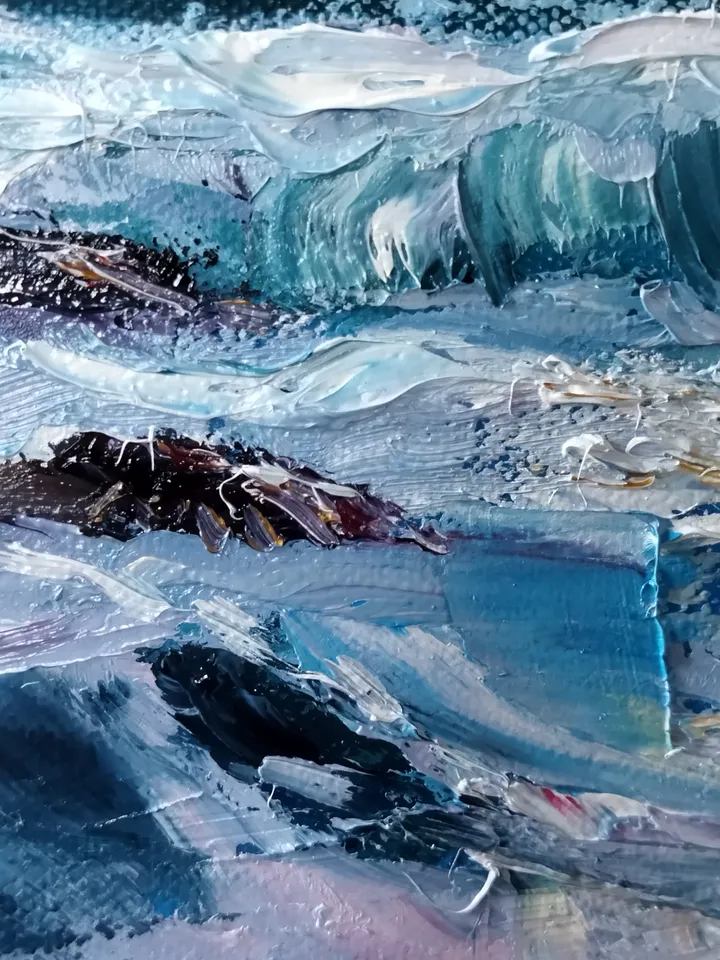 Sea, seascape, oilpainting on canvas 50x40 cm