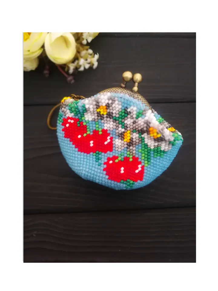 Bead Crochet Pattern, Ladies' Wallet , Cute Purse with a bow for coins