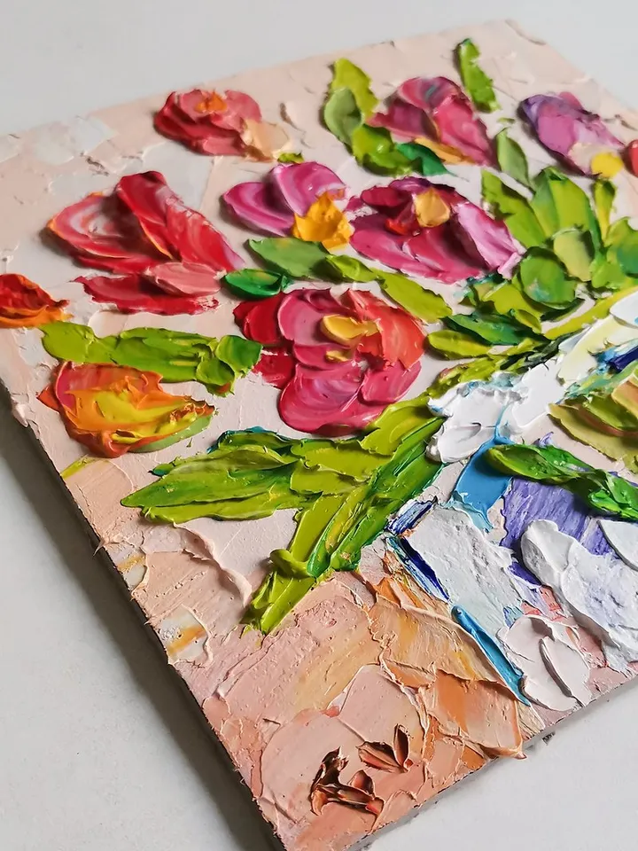 Tulip Painting Floral Original Design Flower Wall Decor Cute Poster