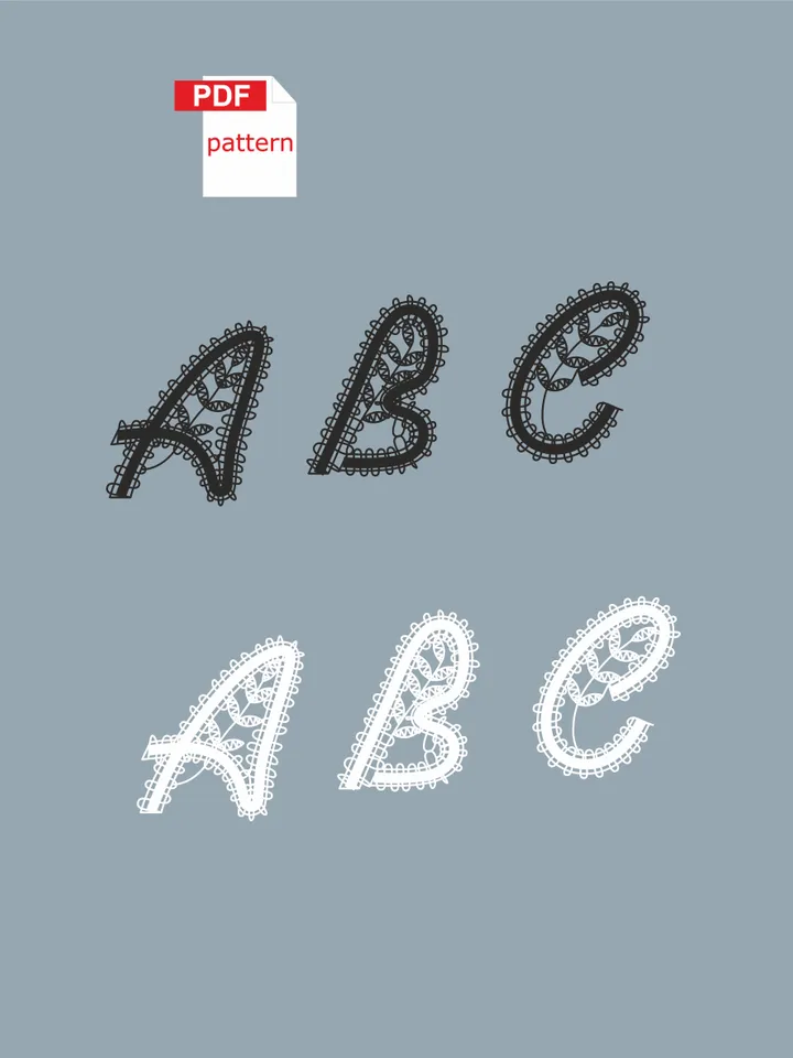 Alphabet Bobbin lace Pattern