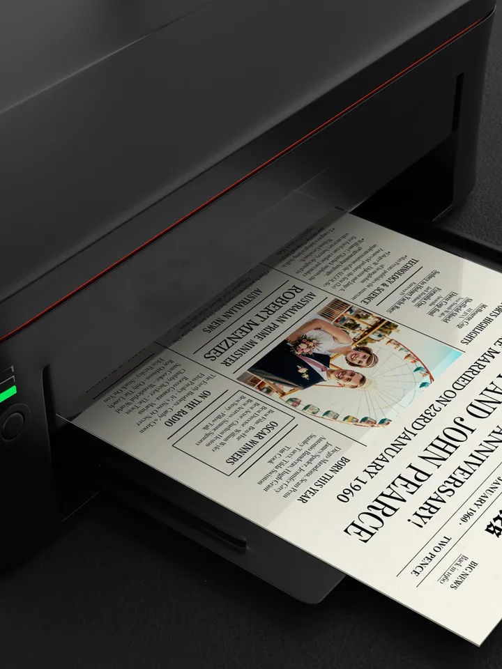 65th wedding anniversary gift for parents 1960 australian newspaper poster printable the wedding times 65 year sapphire celebration card