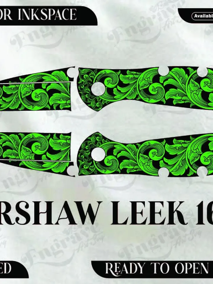 kershaw Leek 1660 Scrolling design,lasercut,laserengraving,fiberlaser,engravingfiles