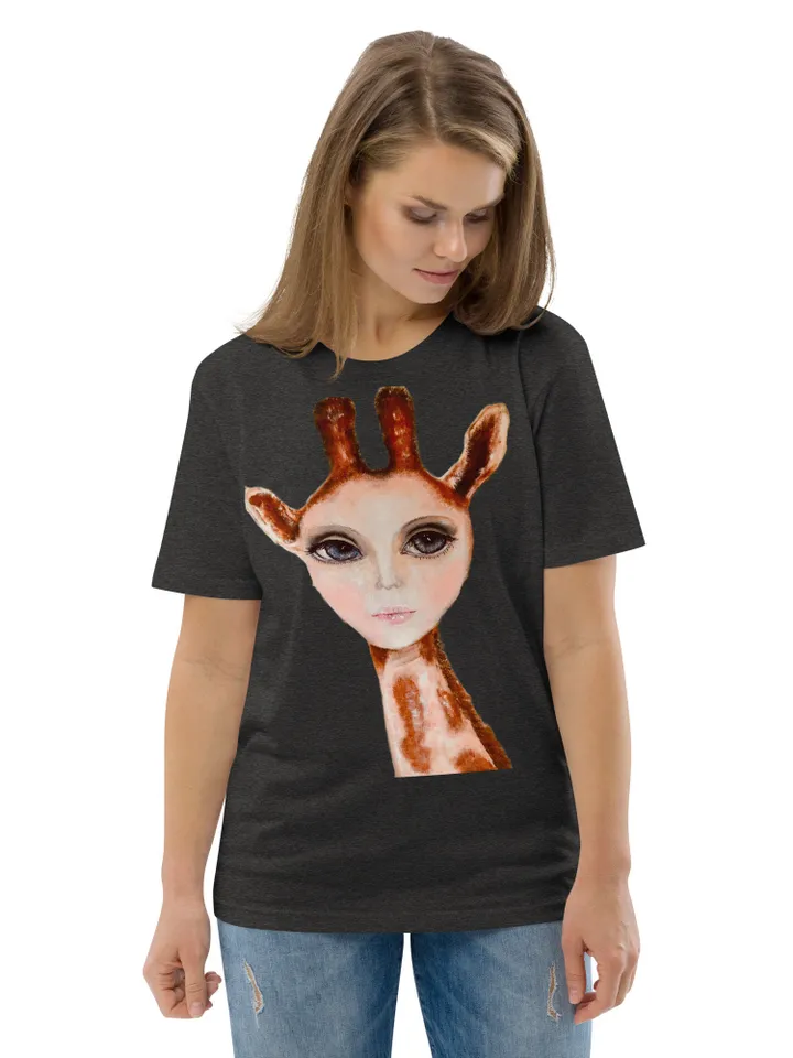 Woman girrafe fantasy Unisex organic cotton t-shirt