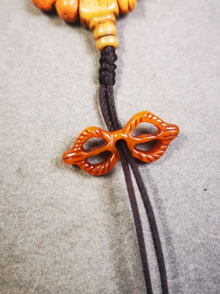 Gandhanra Tibetan Yak Bone Carved Vajra Amulet for Prayer Bead,Mala Pendant