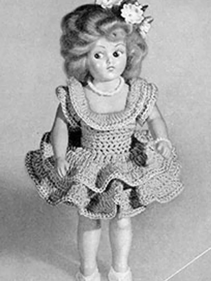 Vintage Crochet Pattern Dress for Doll Ballerina Doll Pattern Digital Download PDF