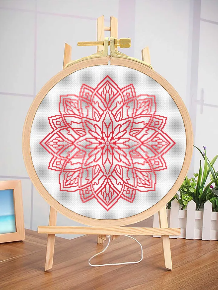 Mandala set cross stitch pattern download PDF Monochrome mandala cross stitch chart, Floral ornament hand embroidery PDF, Home decor #S14